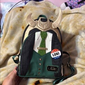 Loungefly Loki Themed Backpack - Green and Black